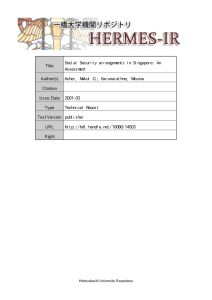 Title Social Security arrangements in Singapore: An