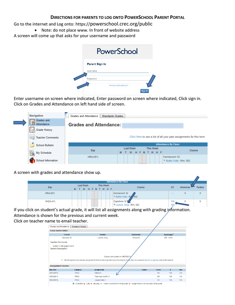 Go To The Internet And Log Onto Https powerschool crec public