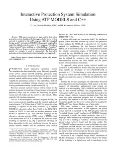 Interactive Protection System Simulation Using ATP MODELS and C++