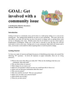 GOAL: Get involved with a community issue