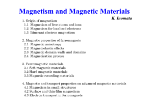 Magnetism and Magnetic Materials