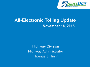 All-Electronic Tolling Update