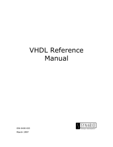 VHDL Reference Manual #2