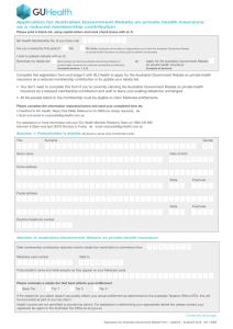 Application for Australian Government Rebate on