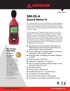 SM-20-A Sound Meter Data Sheet