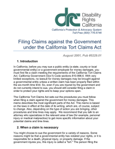 Filing Claims against the Government under the California Tort
