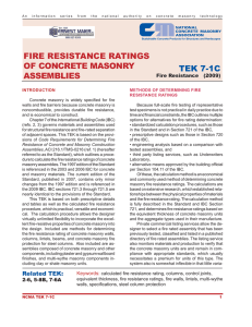 fire resistance rating of concrete masonry