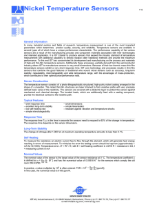 Nickel Temperature Sensors