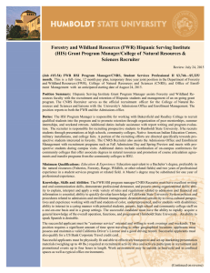 Forestry and Wildland Resources (FWR) Hispanic Serving Institute
