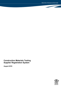 Construction Materials Testing Supplier Registration System