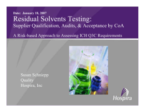 Residual Solvents Testing: Supplier Qualification, Audits