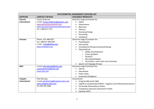 Handout Supplier Details