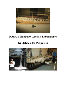 NASA`s Planetary Aeolian Laboratory