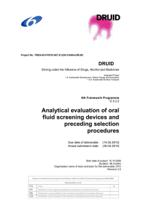 Analytical evaluation of oral fluid screening devices and preceding