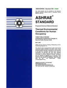 Thermal Environmental Conditions for Human Occupancy