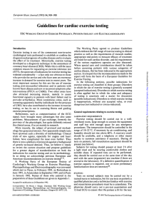 Guidelines for cardiac exercise testing