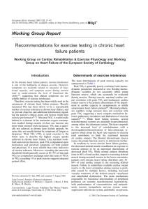 Recommendations for exercise testing in chronic heart failure patients