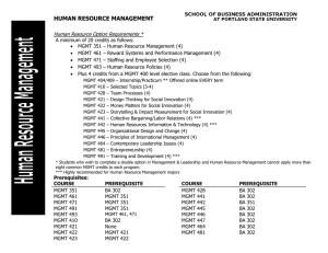 Business Core, offered every term: