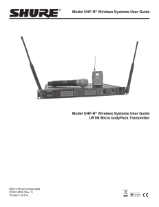 Model UHF-R Wireless Systems User Guide