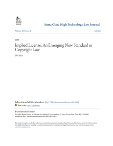 Implied License - Santa Clara Law Digital Commons