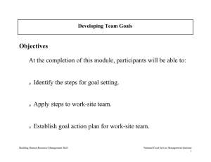 Objectives At the completion of this module, participants will be able