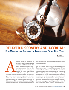 delayed discovery and accrual - The Bar Association of San Francisco