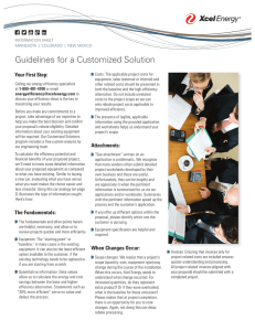 Guidelines for a Customized Solution