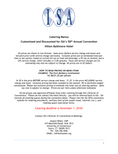 Catering Menus Customized and Discounted for ISA`s 58th Annual