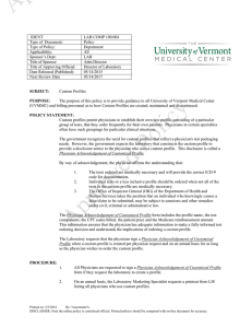 Custom Lab Profiles - The University of Vermont Health Network