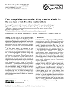 Flood susceptibility assessment in a highly urbanized alluvial fan