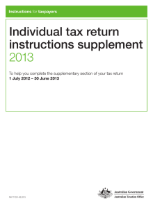 Individual tax return instructions supplement 2013