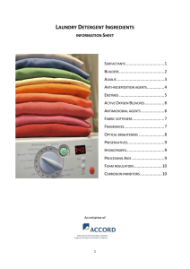 l detergent ingredients information sheet