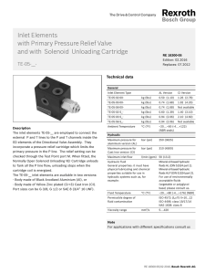 Inlet Elements with Primary Pressure Relief Valve and with Solenoid