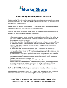 Web Inquiry Follow-Up Email Template