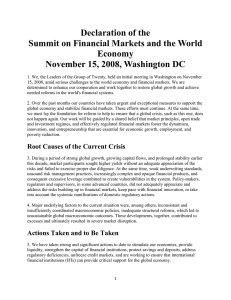 Declaration of the Summit on Financial Markets and the World