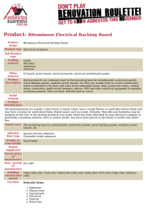 Product: Bituminous Electrical Backing Board