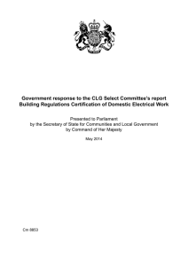 Government response to the CLG Select Committee`s