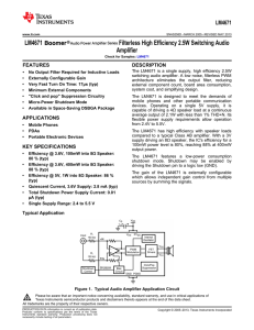LM4671 Filterless High Efficiency 2.5W
