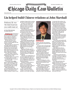 Liu helped build Chinese relations at John Marshall