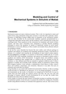 Modeling and Control of Mechanical Systems in Simulink