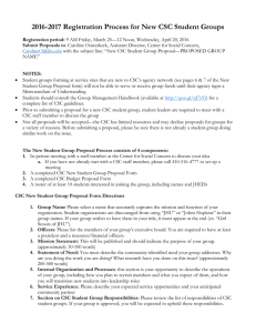 2016-2017 Registration Process for New CSC Student Groups