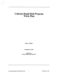 Caltrain Rapid Rail Program Work Plan