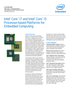 Intel® Core™ i7 and Intel® Core™ i5 Processor