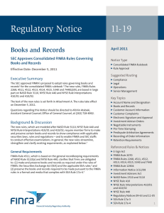 Regulatory Notice 11-19