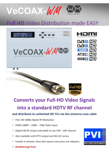 Converts your Full-HD Video Signals into a standard HDTV RF