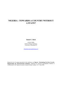 nigeria : towards a country without a state?