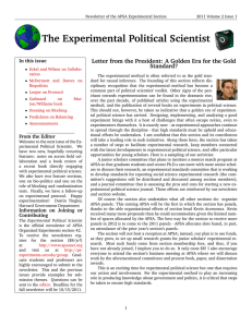 The Experimental Political Scientist