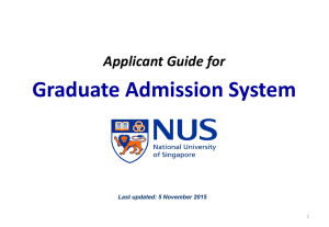 Applicant Guide for Graduate Admission System