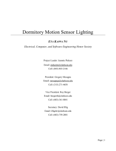 Dormitory Motion Sensor Lighting (2012)