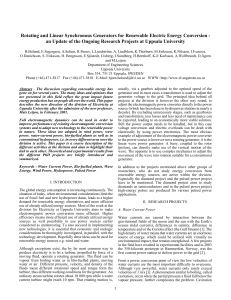 Rotating and Linear Synchronous Generators for Renewable